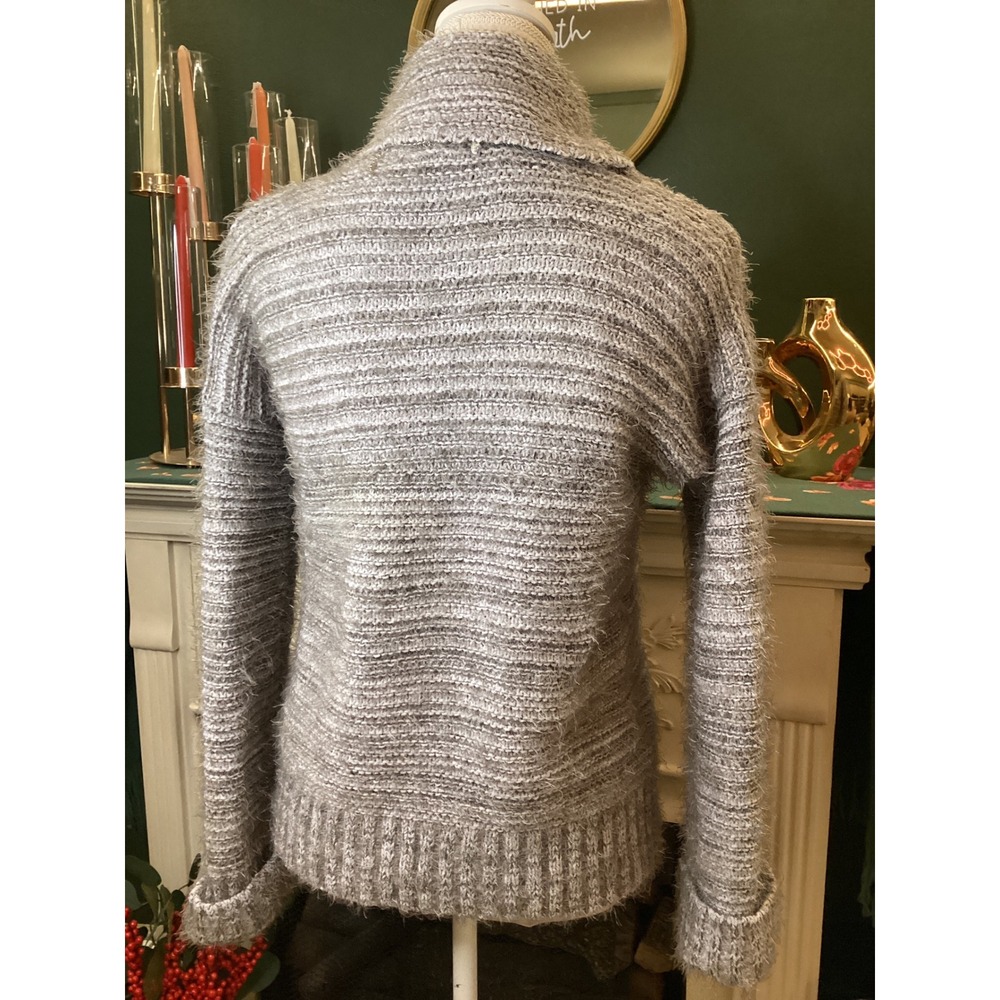 OLIVE OAK Cozy Fuzzy Striped Cowl Neck Sweater Size S - Picture 3 of 5